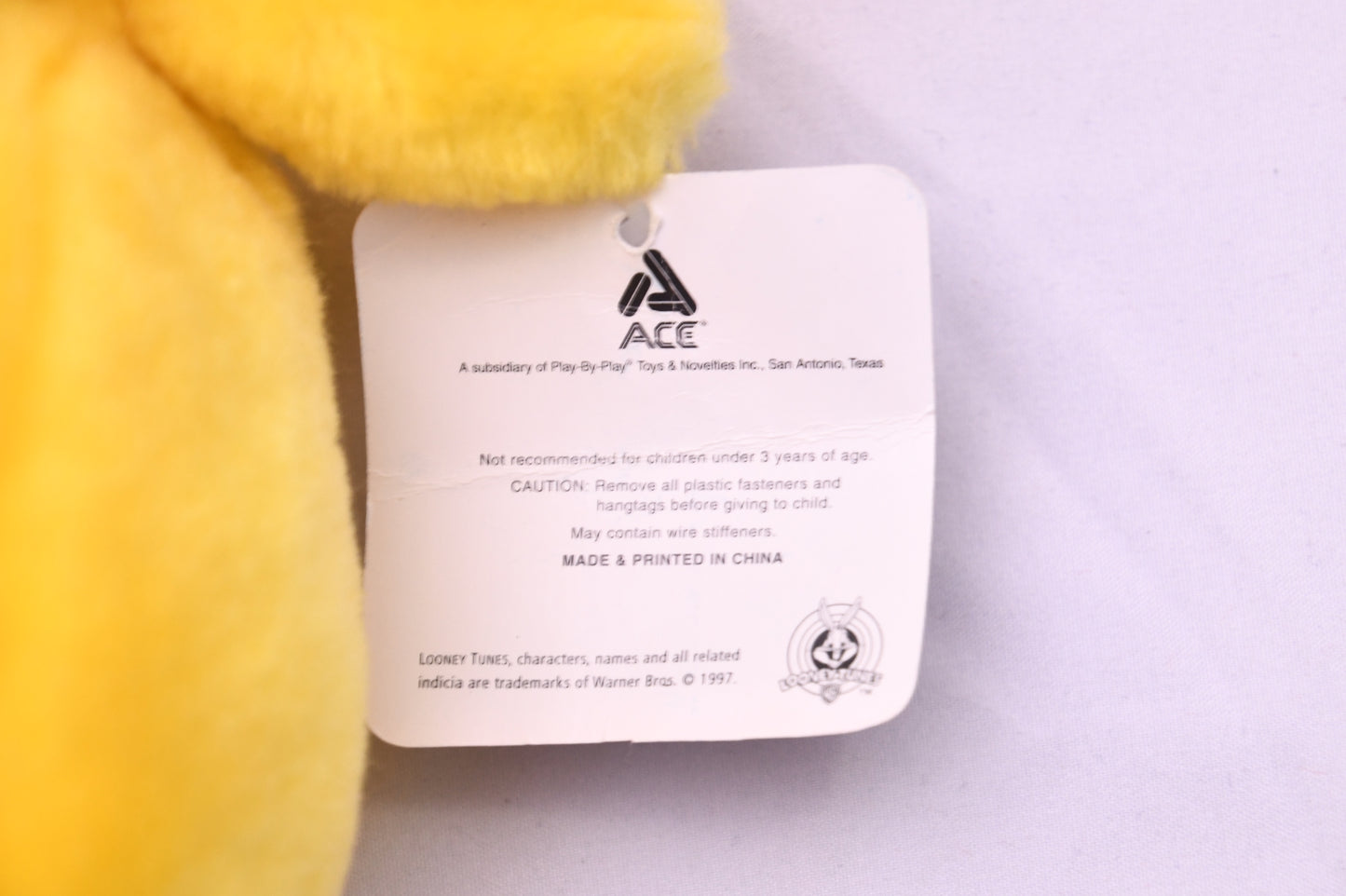1997 LOONEY TUNES TWEETY BIRD WARNER BROS. PLUSH STUFFED ANIMAL TOY 12" W/ Tag