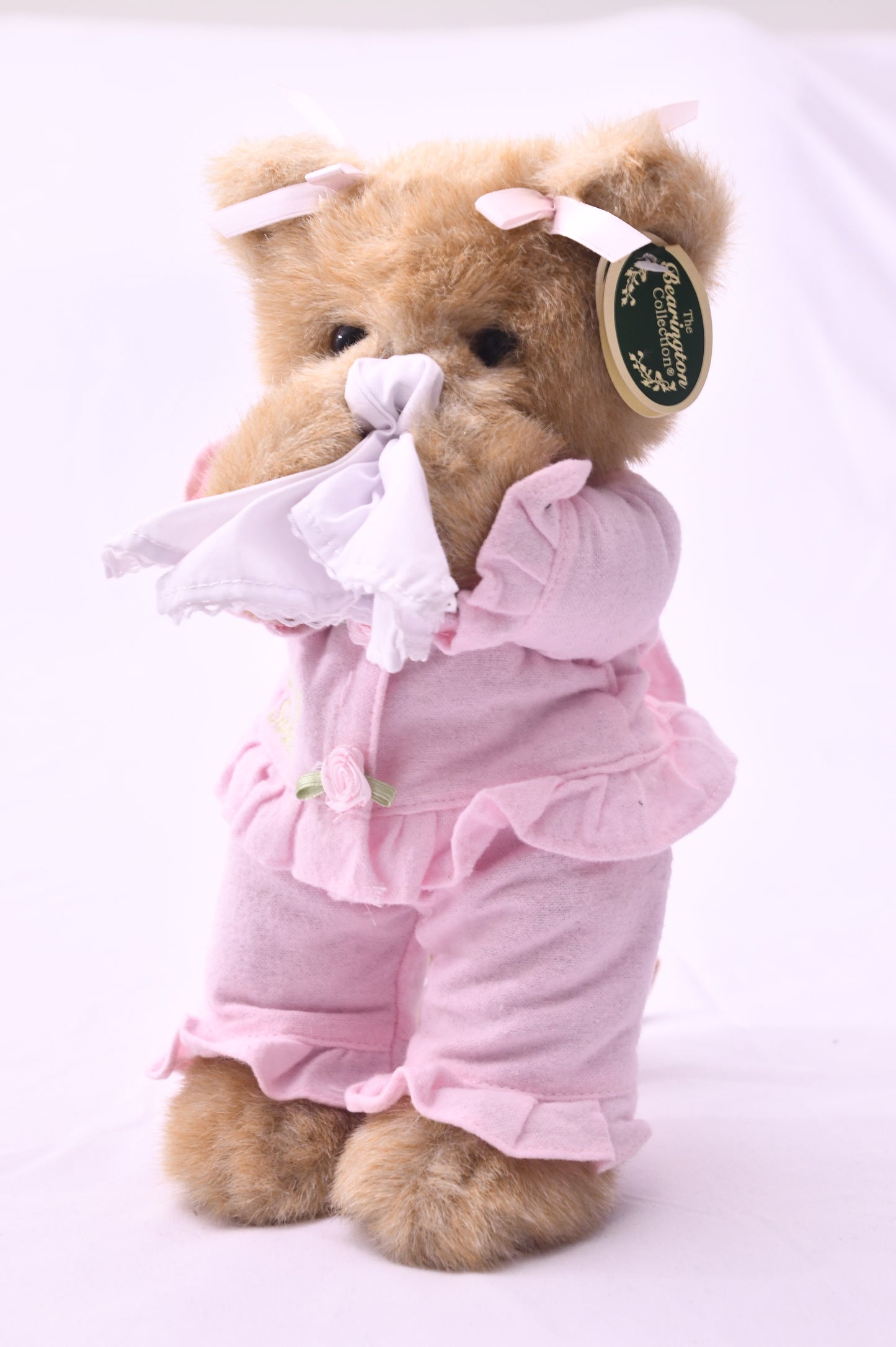 The Bearington Collection Get Well Soon Teddy Bear Plush Pink Pajamas NWT Gift