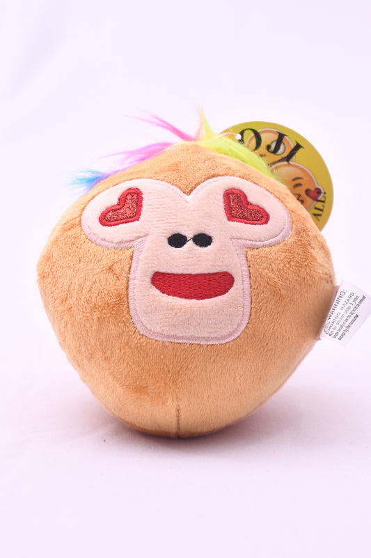 Emoji Movie Heart Eyes Monkey Plush Ball Toy Rainbow Hair NWT Collectible 5"