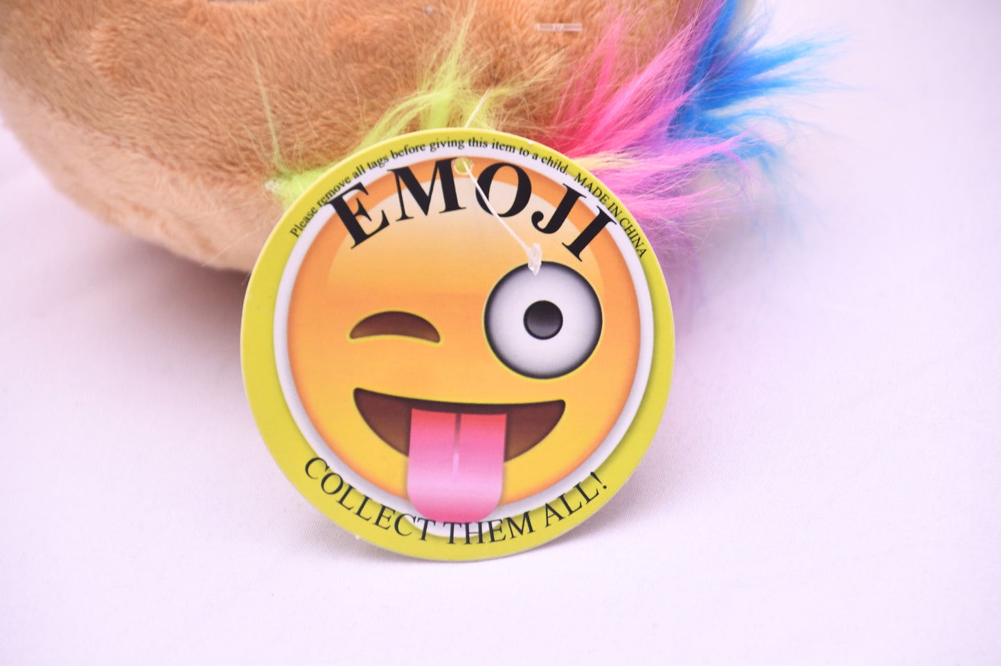 Emoji Movie Heart Eyes Monkey Plush Ball Toy Rainbow Hair NWT Collectible 5"