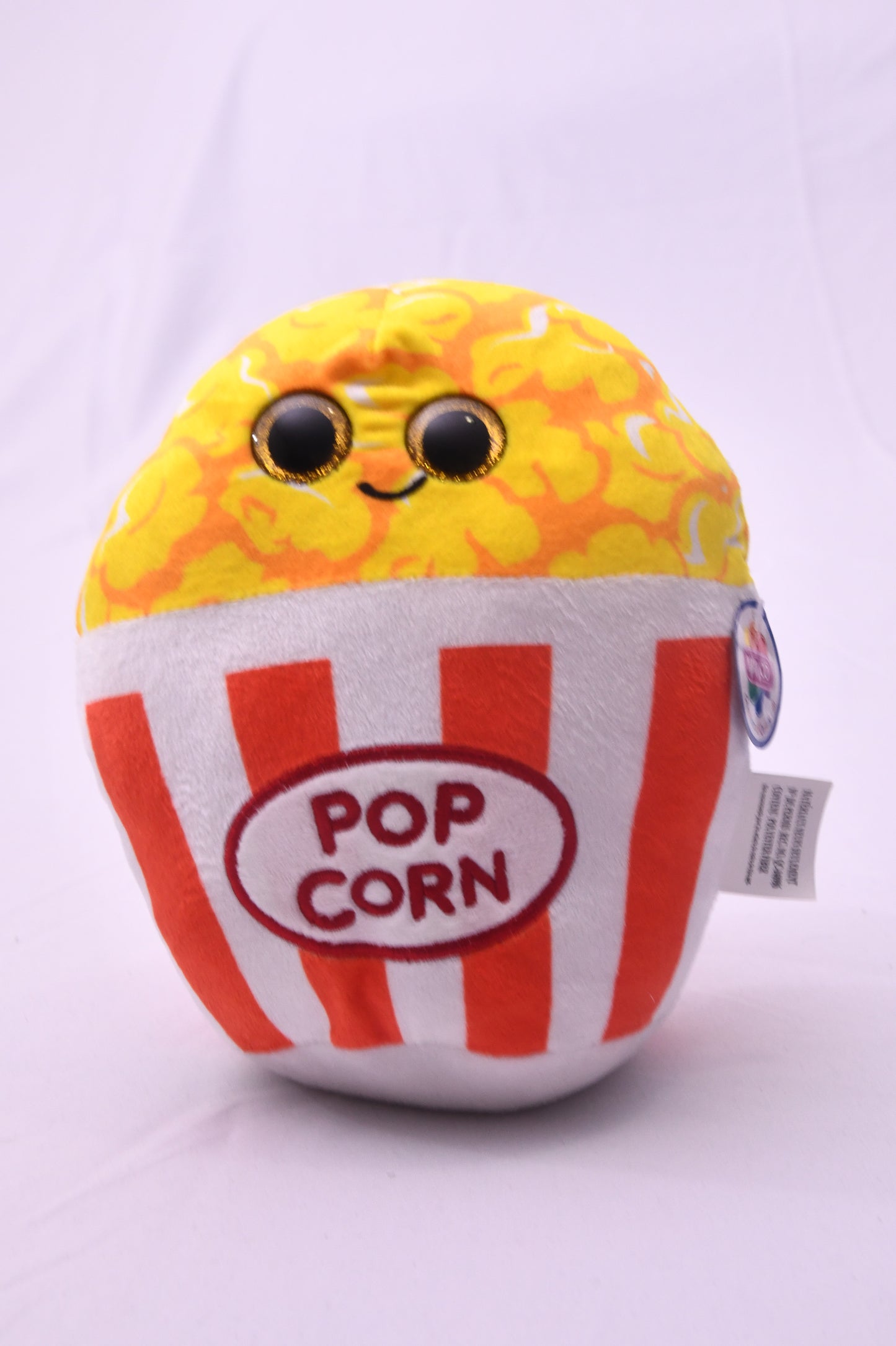 Nanco Popcorn Plush Stuffed Toy Cute Food Plush Yellow Glitter Eyes Soft Carnival Prize