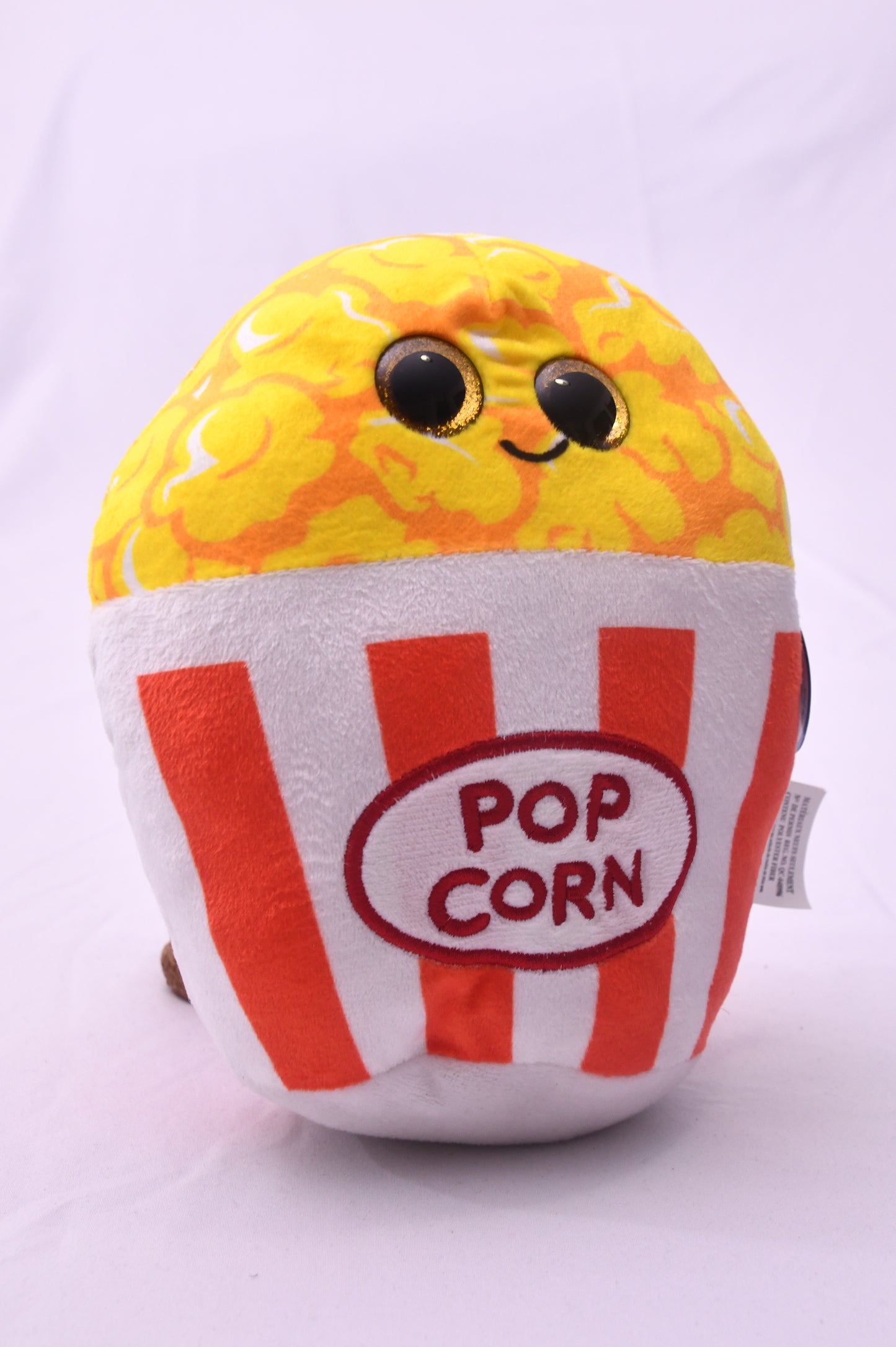 Nanco Popcorn Plush Stuffed Toy Cute Food Plush Yellow Glitter Eyes Soft Carnival Prize