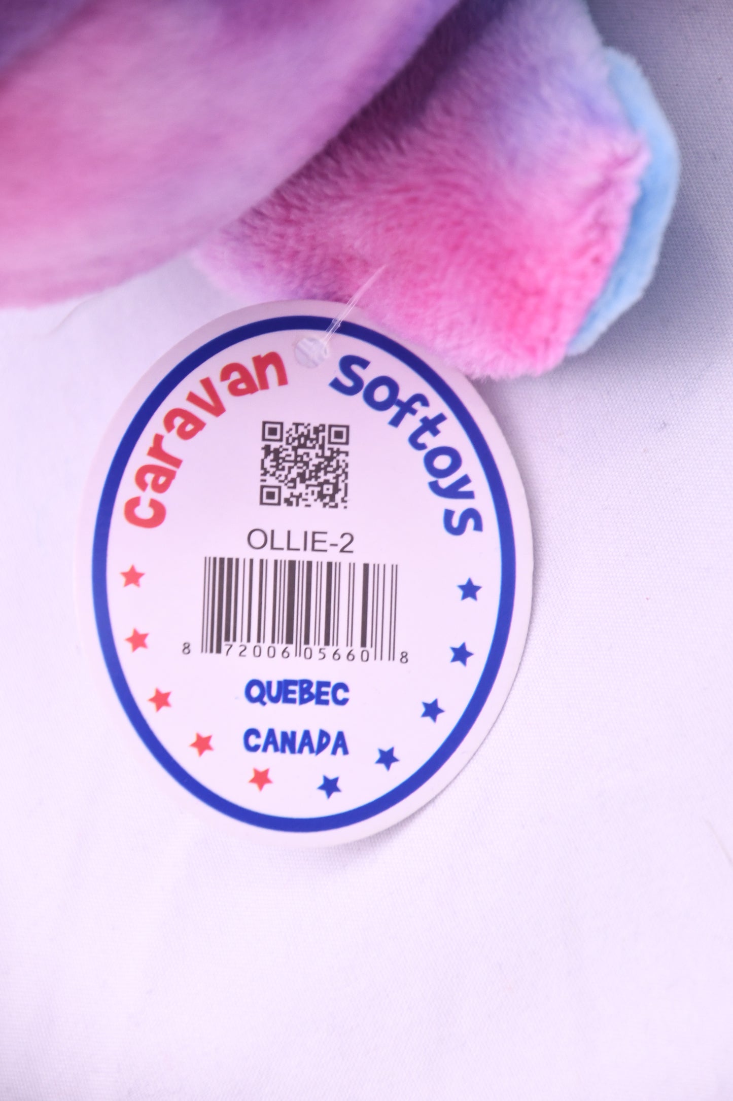 Caravan Softoys Ollie-2 Owl Plush Stuffed Animal Purple Blue Cute w/ Tags Canada