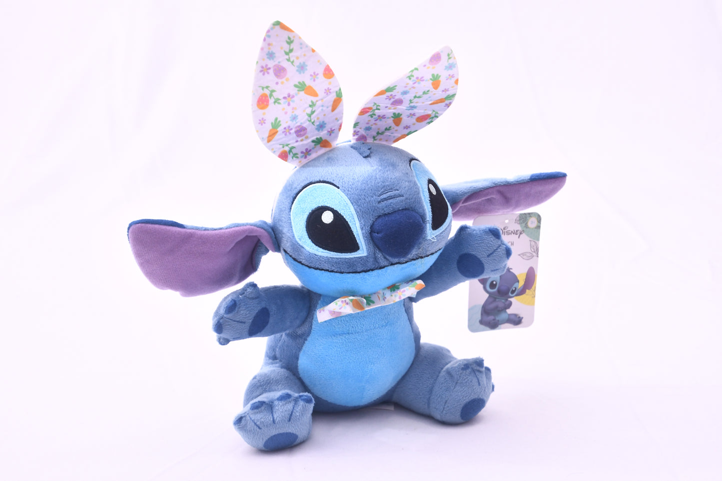 Disney Stitch Easter Bunny Plush Just Play 2024 NWT Bunny Ears Bow Tie Spring Gift