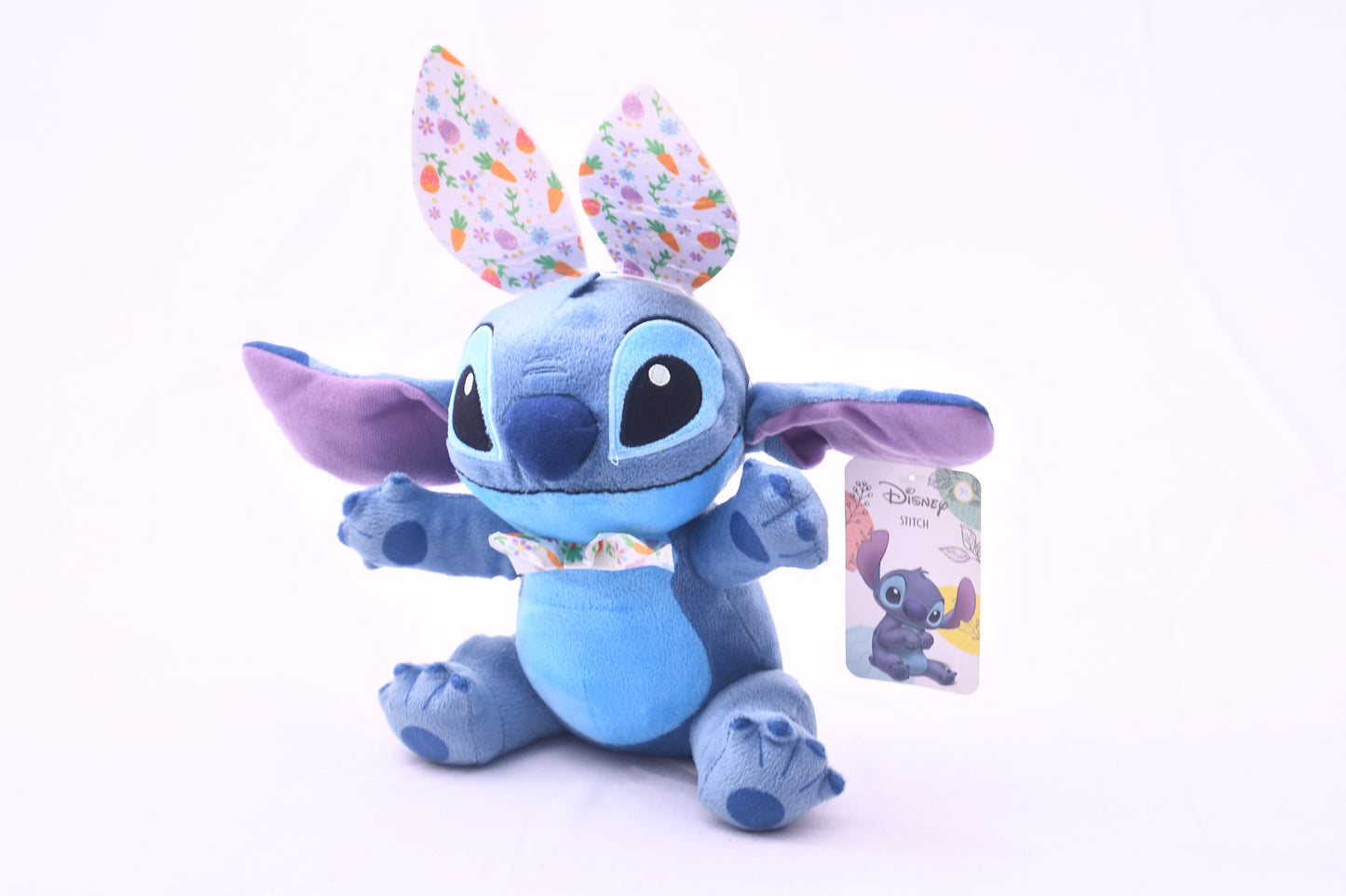 Disney Stitch Easter Bunny Plush Just Play 2024 NWT Bunny Ears Bow Tie Spring Gift