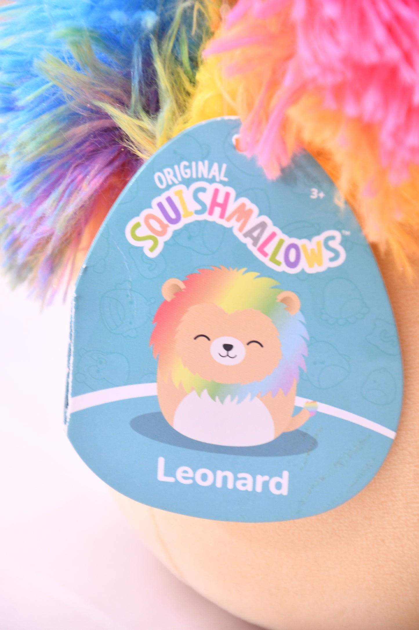 Squishmallows Leonard Rainbow Lion Plush Kellytoy 8" Stuffed Animal NWT