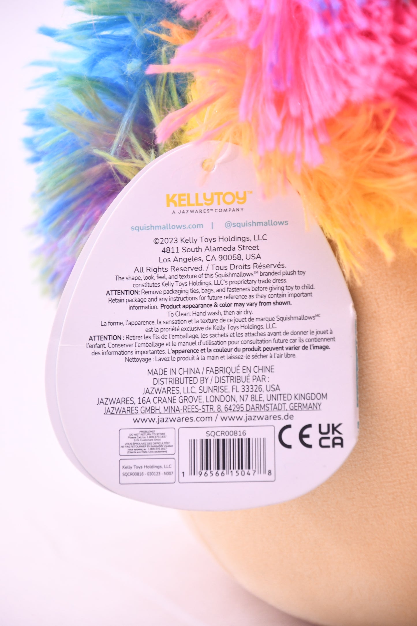 Squishmallows Leonard Rainbow Lion Plush Kellytoy 8" Stuffed Animal NWT