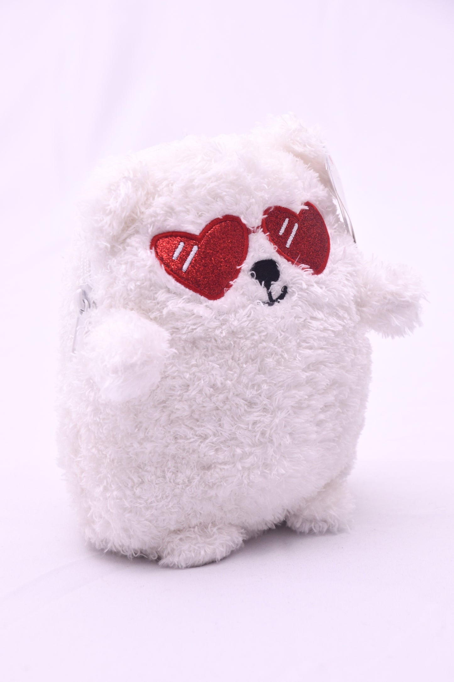 American Greetings Plush Gift Card Holder White Bear Heart Sunglasses NWT