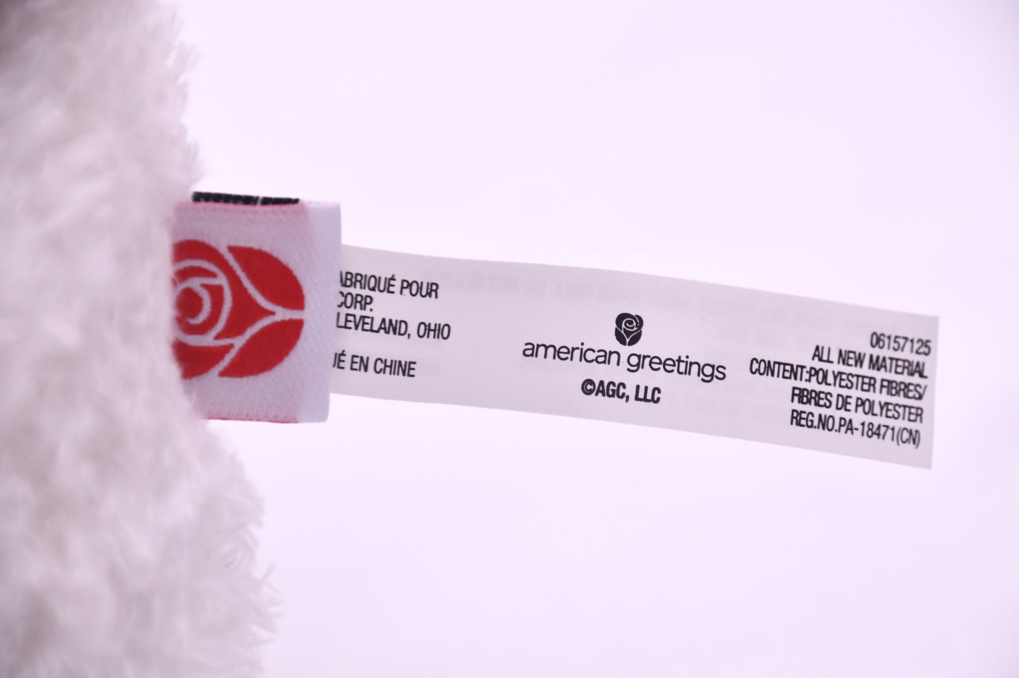 American Greetings Plush Gift Card Holder White Bear Heart Sunglasses NWT