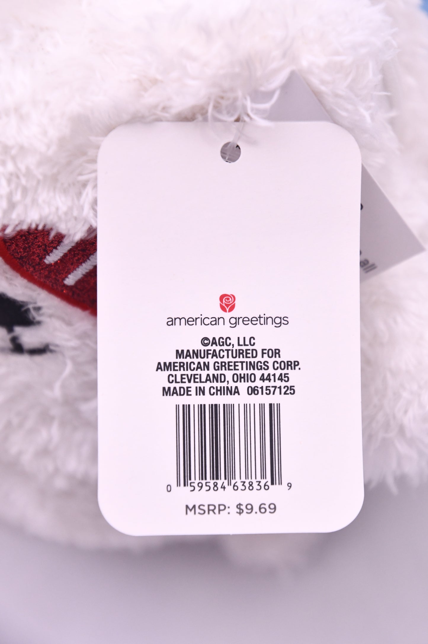 American Greetings Plush Gift Card Holder White Bear Heart Sunglasses NWT