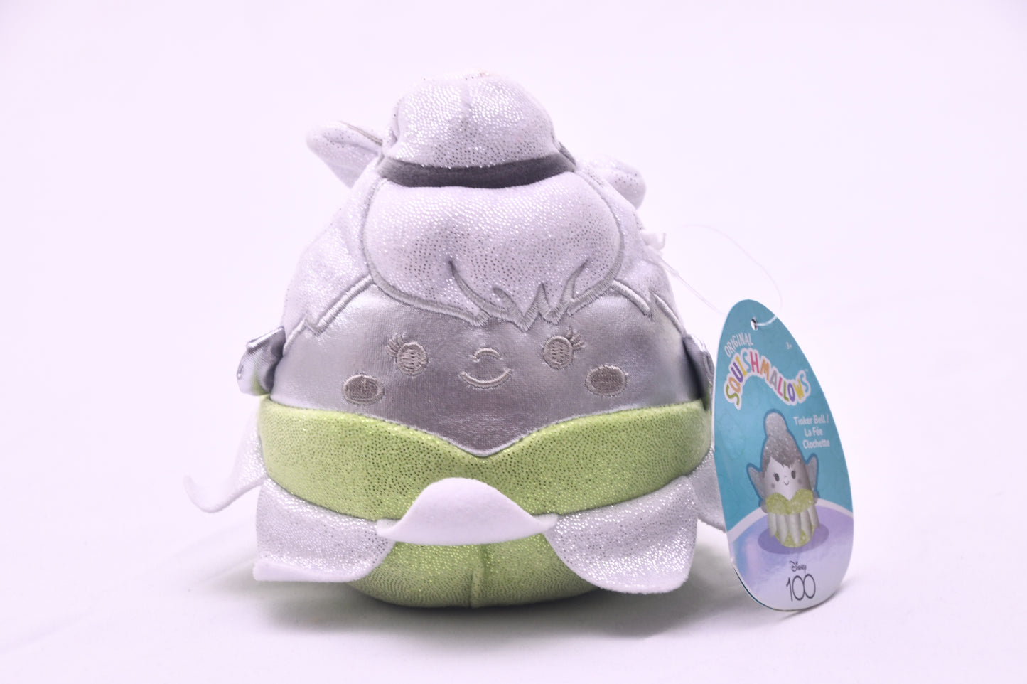 Squishmallows Disney 100 Tinker Bell Plush Kellytoy Silver Green NWT Toy