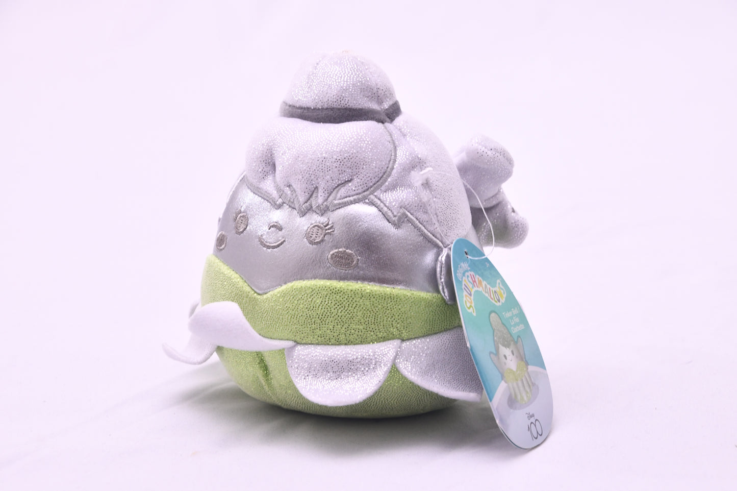 Squishmallows Disney 100 Tinker Bell Plush Kellytoy Silver Green NWT Toy