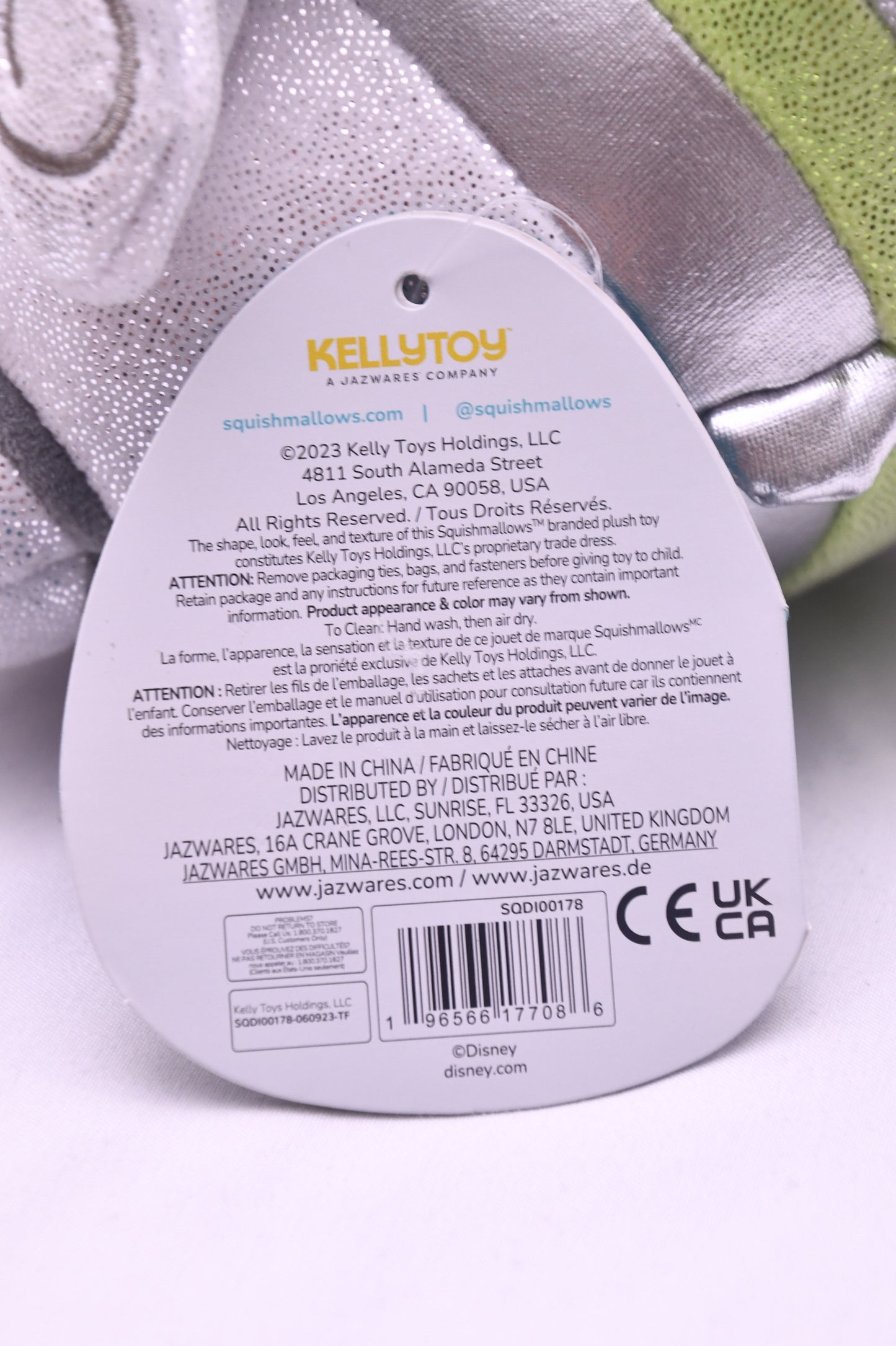 Squishmallows Disney 100 Tinker Bell Plush Kellytoy Silver Green NWT Toy
