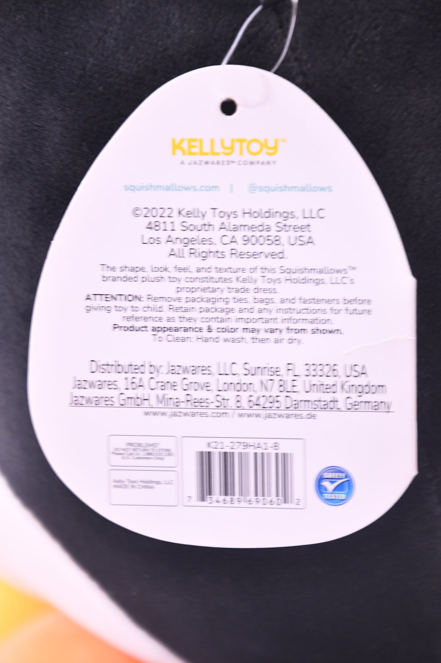 Squishmallows Dolma Halloween Plush Kellytoy Black 8" w/ Tags Stuffed Toy