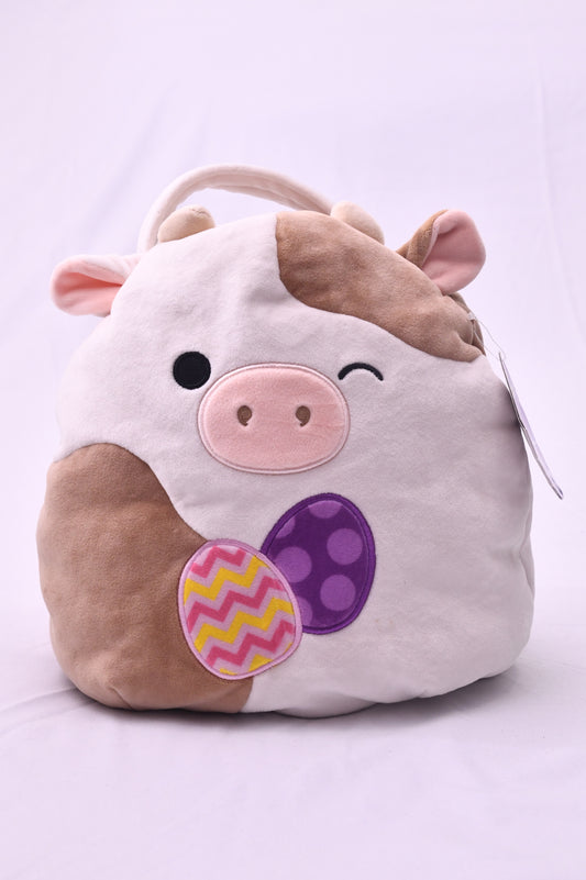 Squishmallows Ronnie Cow Easter Basket Plush Kellytoy Handle w/ Tag Cute Bag