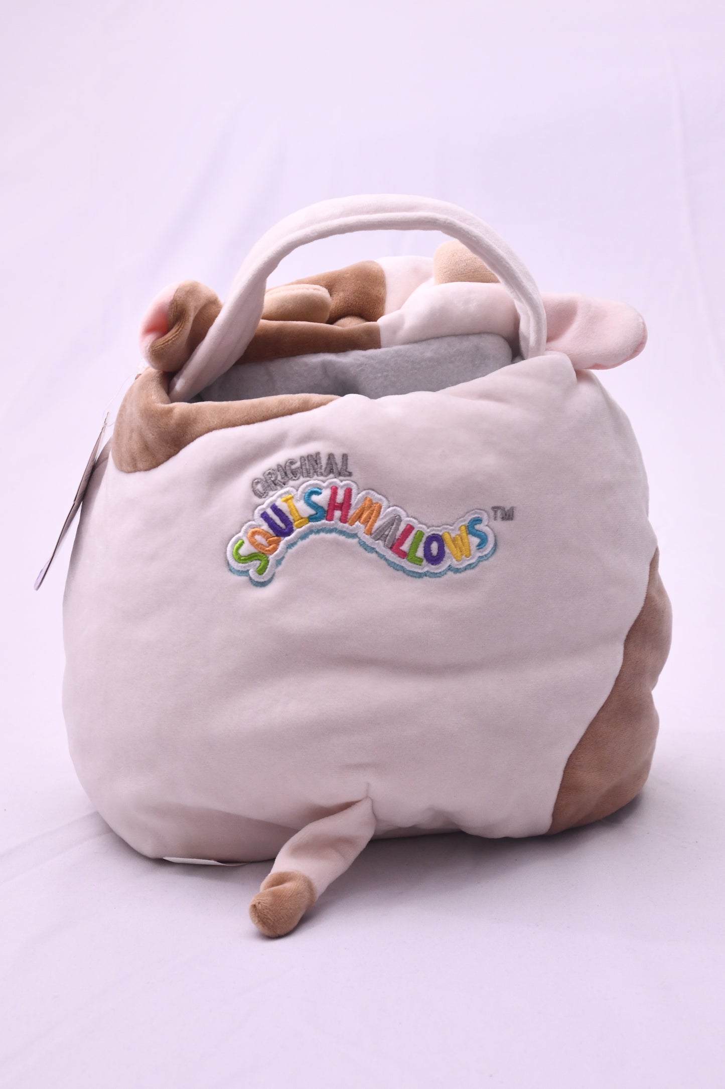 Squishmallows Ronnie Cow Easter Basket Plush Kellytoy Handle w/ Tag Cute Bag