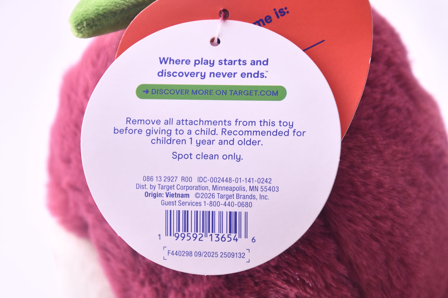 Giggle Scape Raspberry Bear Plush Target Berry Stuffed Animal NWT Ages 1+