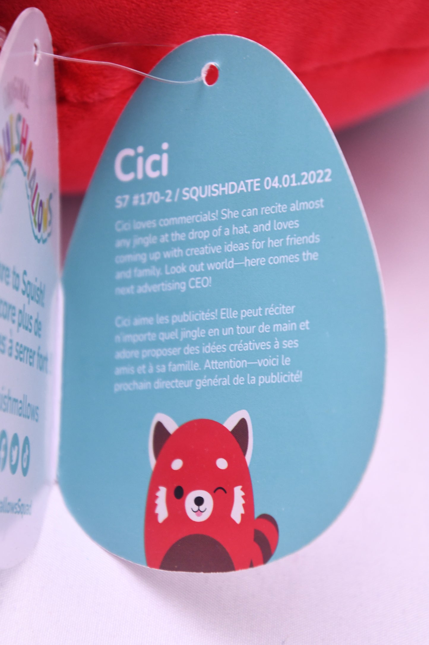 Original Squishmallows Cici Red Panda Plush Kellytoy Jazwares NWT Collectible