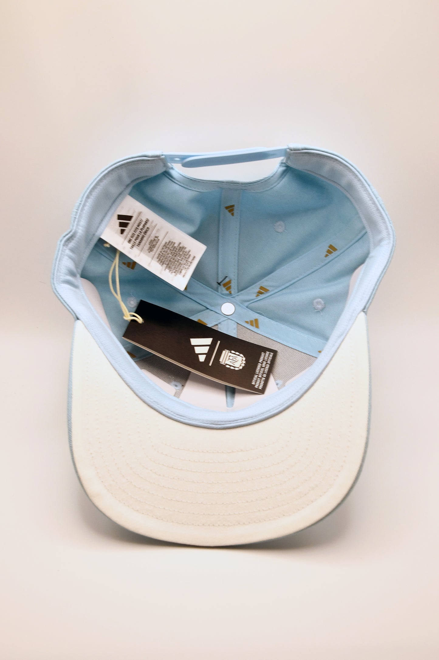 Adidas Argentina AFA Snapback Hat Cap Light Blue Gold OSFM Soccer New Tags