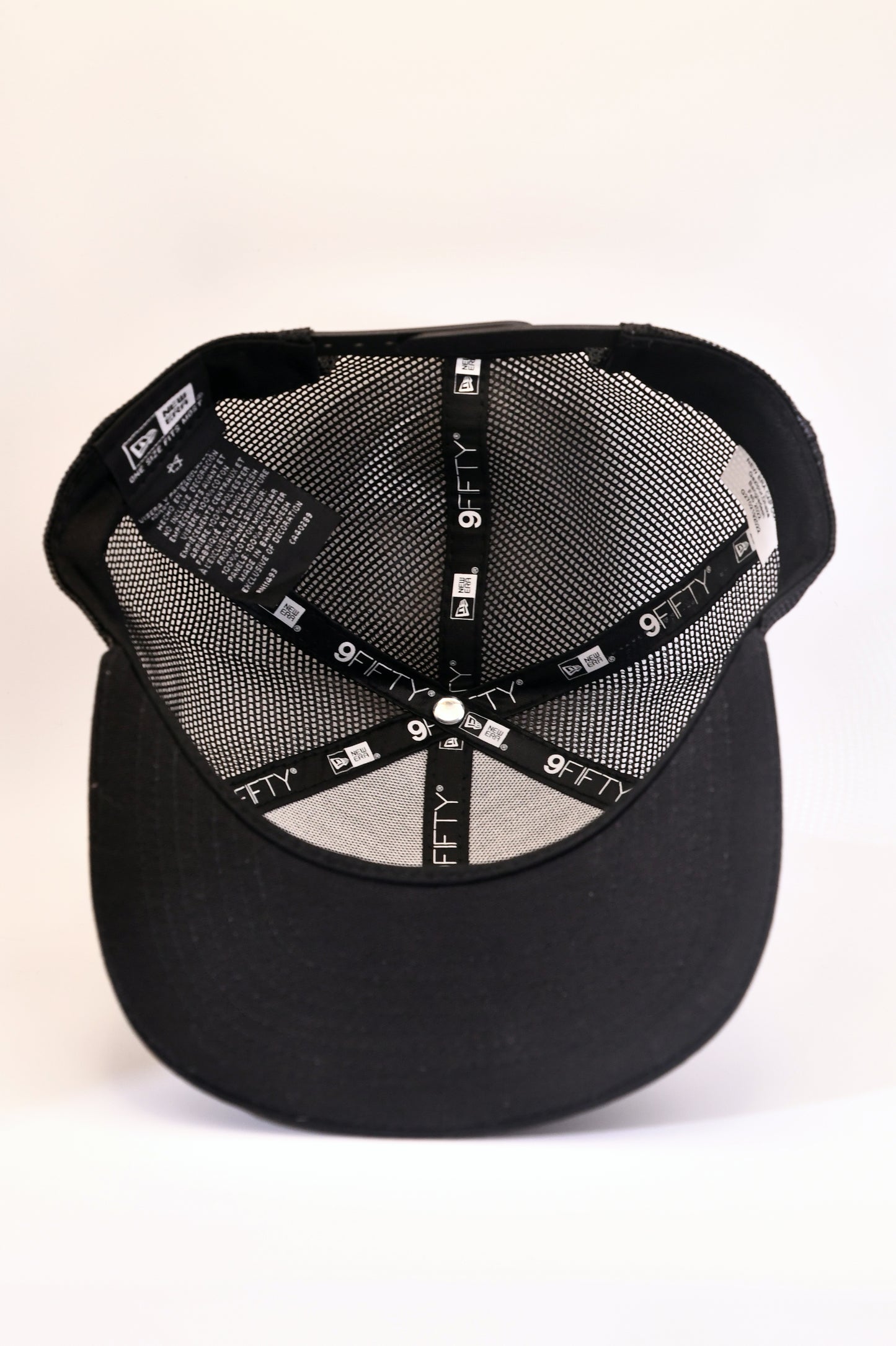 New Era 9FIFTY LaFontaine Family Strong Trucker Snapback Hat Black Mesh Cap