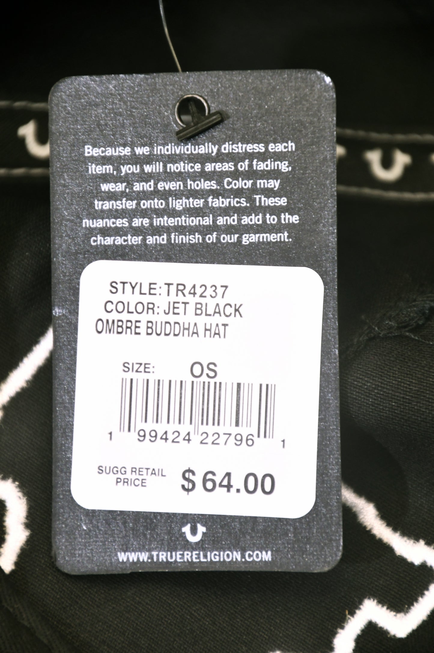 True Religion Brand Jeans Buddha Hat Black Snapback Adjustable OS NWT Cap