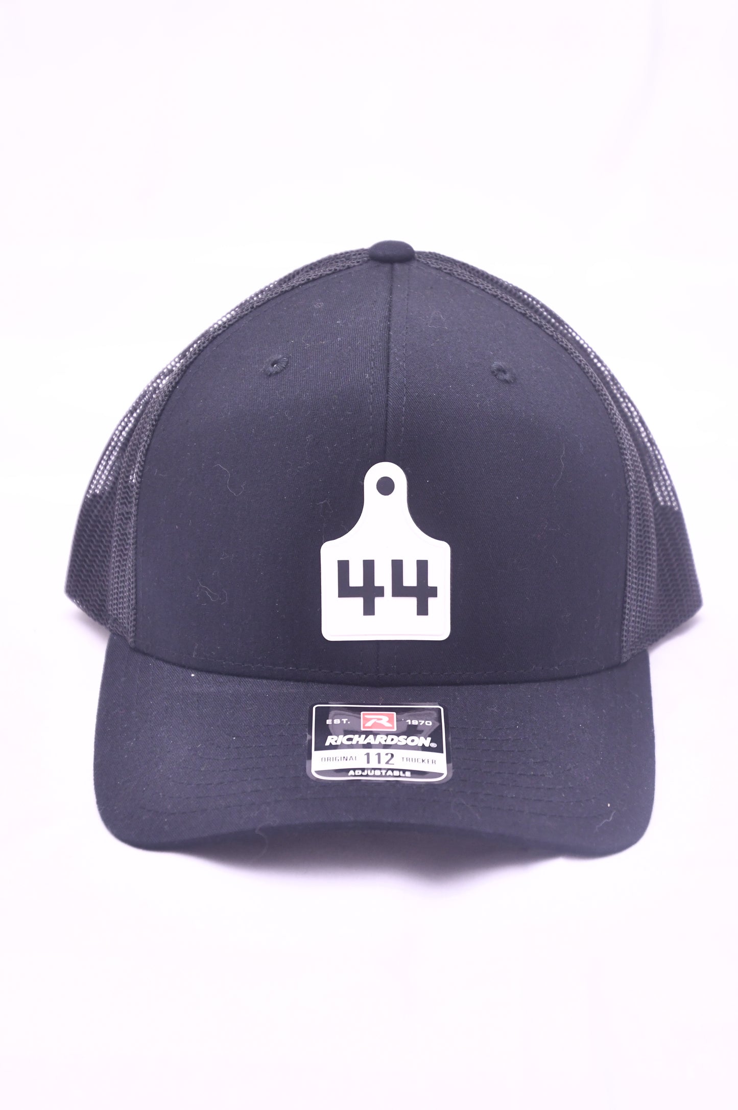 Richardson 112 Trucker Hat Black Snapback Adjustable Custom 44 Patch Cap