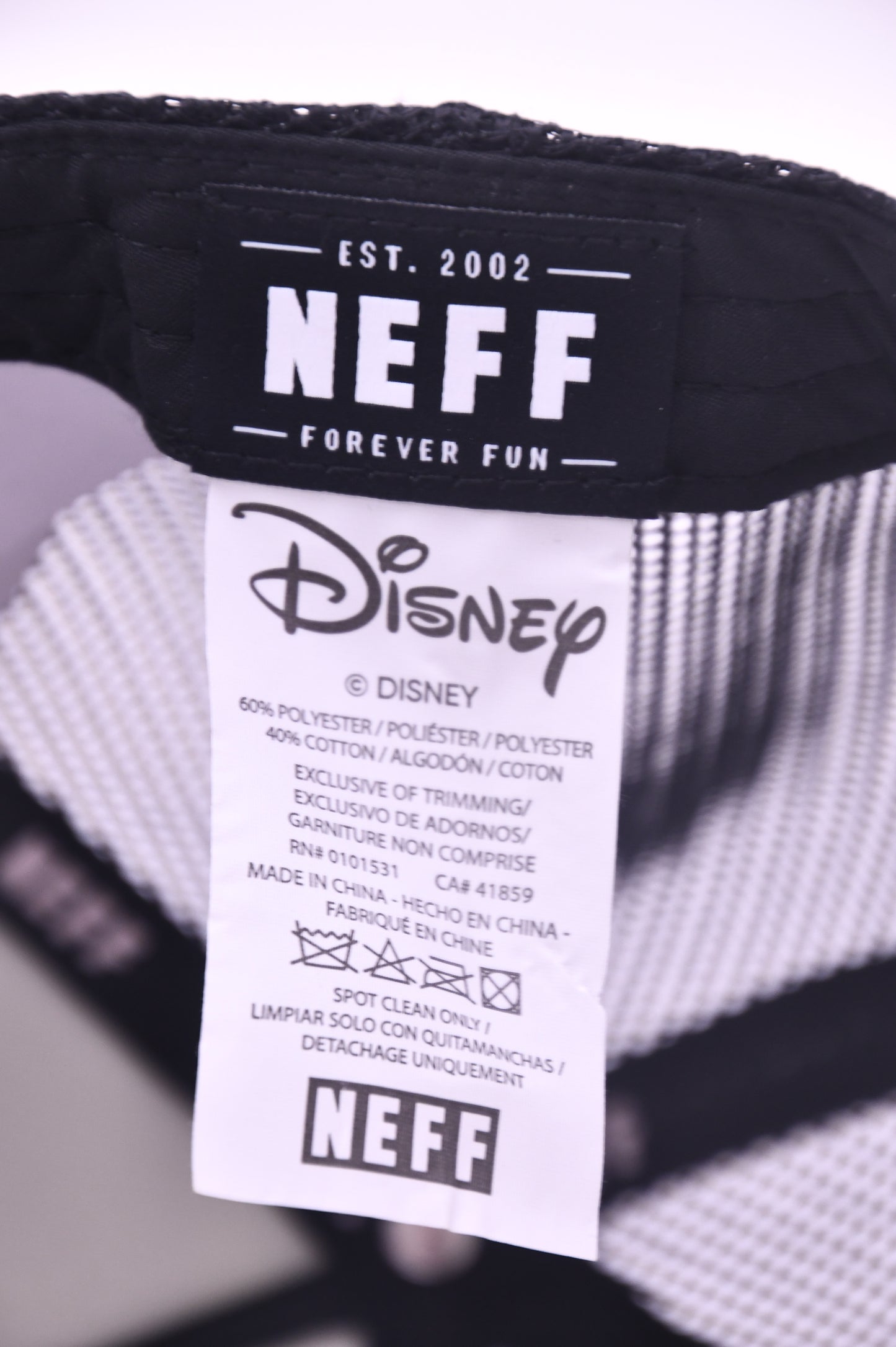 Disney x NEFF Mickey Mouse Graffiti Trucker Snapback Hat Black White NWT OSFM
