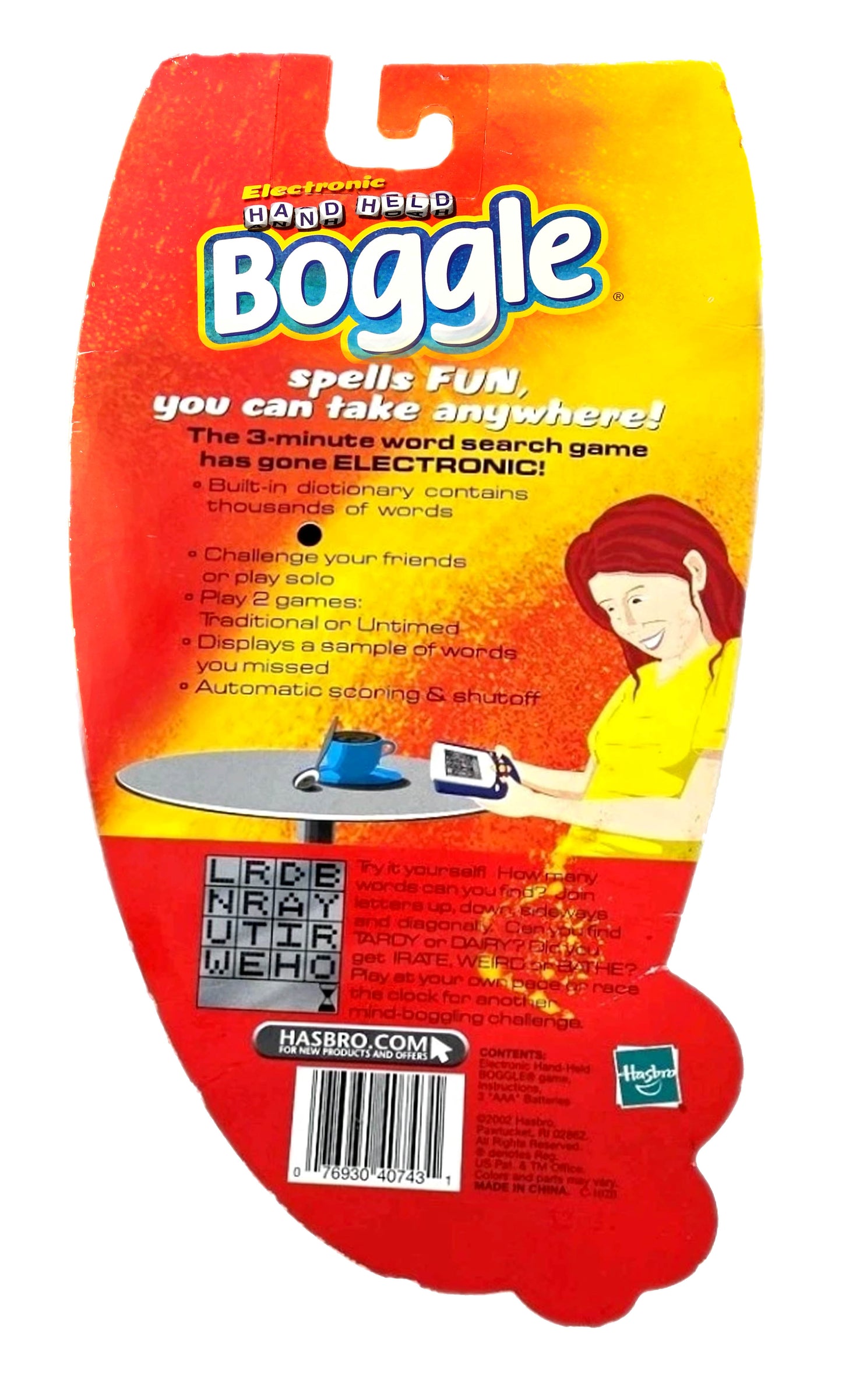 Hasbro Boggle Parker Brothers Hand Held Electronic Video Game