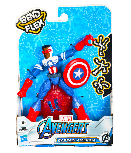 Hasbro Marvel Avengers Black  CAPTAIN AMERICA  6" Bend & Flex Action Figure
