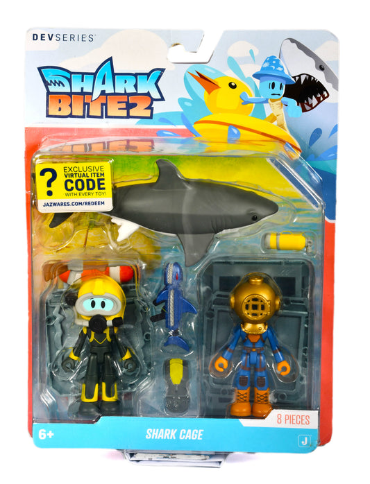 DevSeries Sharkbite 2: Shark Cage Game Pack - Two 2.75-Inch Action Figures with Accessories and Exclusive Virtual Item Code
