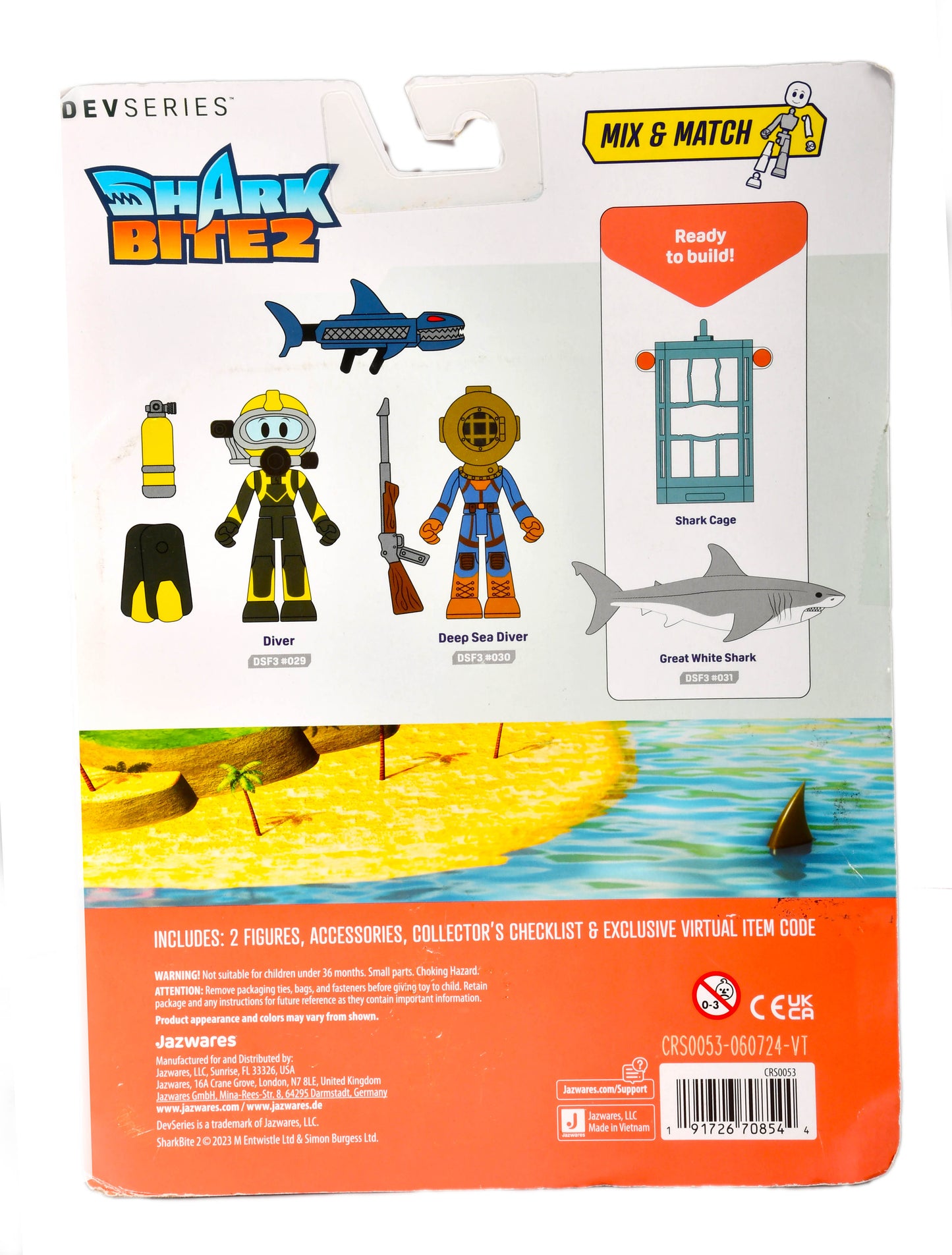 DevSeries Sharkbite 2: Shark Cage Game Pack - Two 2.75-Inch Action Figures with Accessories and Exclusive Virtual Item Code