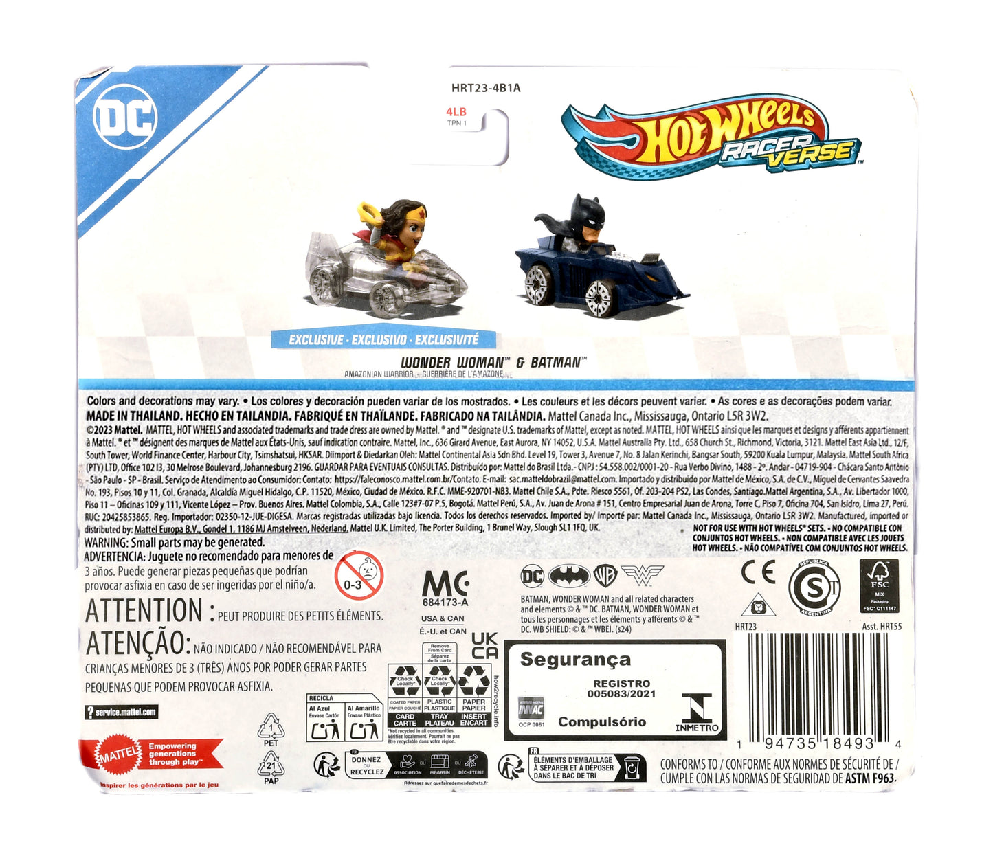 HOT WHEELS DC RACER VERSE NEW 2024 “ BATMAN & WONDER WOMAN”