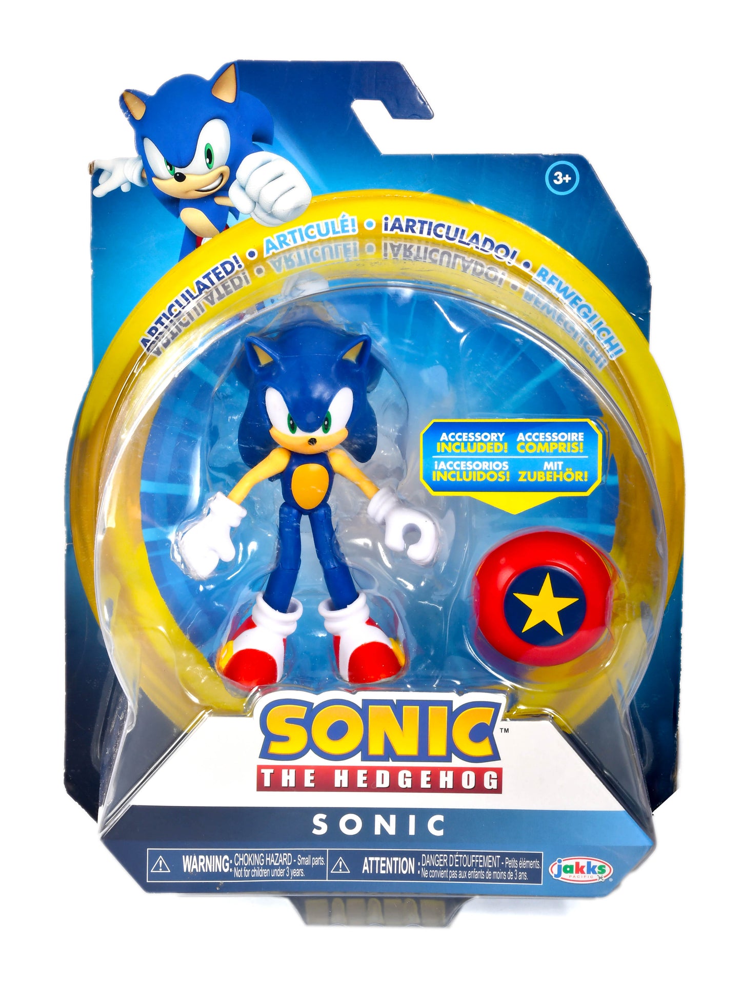 BRAND NEW! Jakks Sonic the Hedgehog: Sonic w/ Star Spring 4" Action Figure