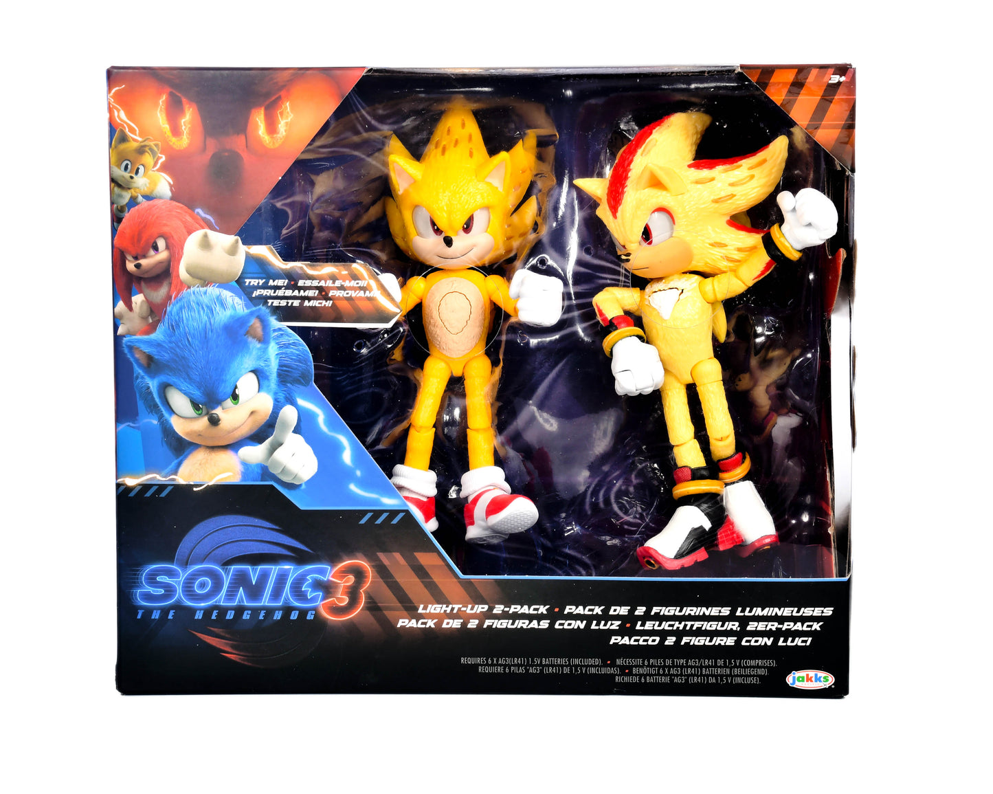 Sonic 3 Super Shadow & Super Sonic 5" Light-Up 2-Pack Jakks Pacific