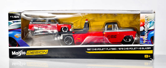 Maisto Design 1957 Chevy Flatbed/1979 Chevy K5 Blazer