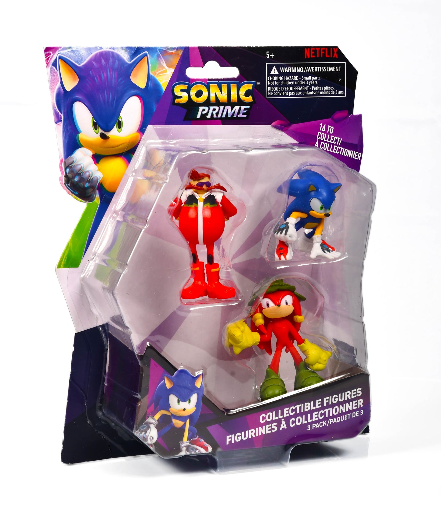 Sonic Prime Collectible Figures 3 Pack  Sonic, Eggman and Knuckles.