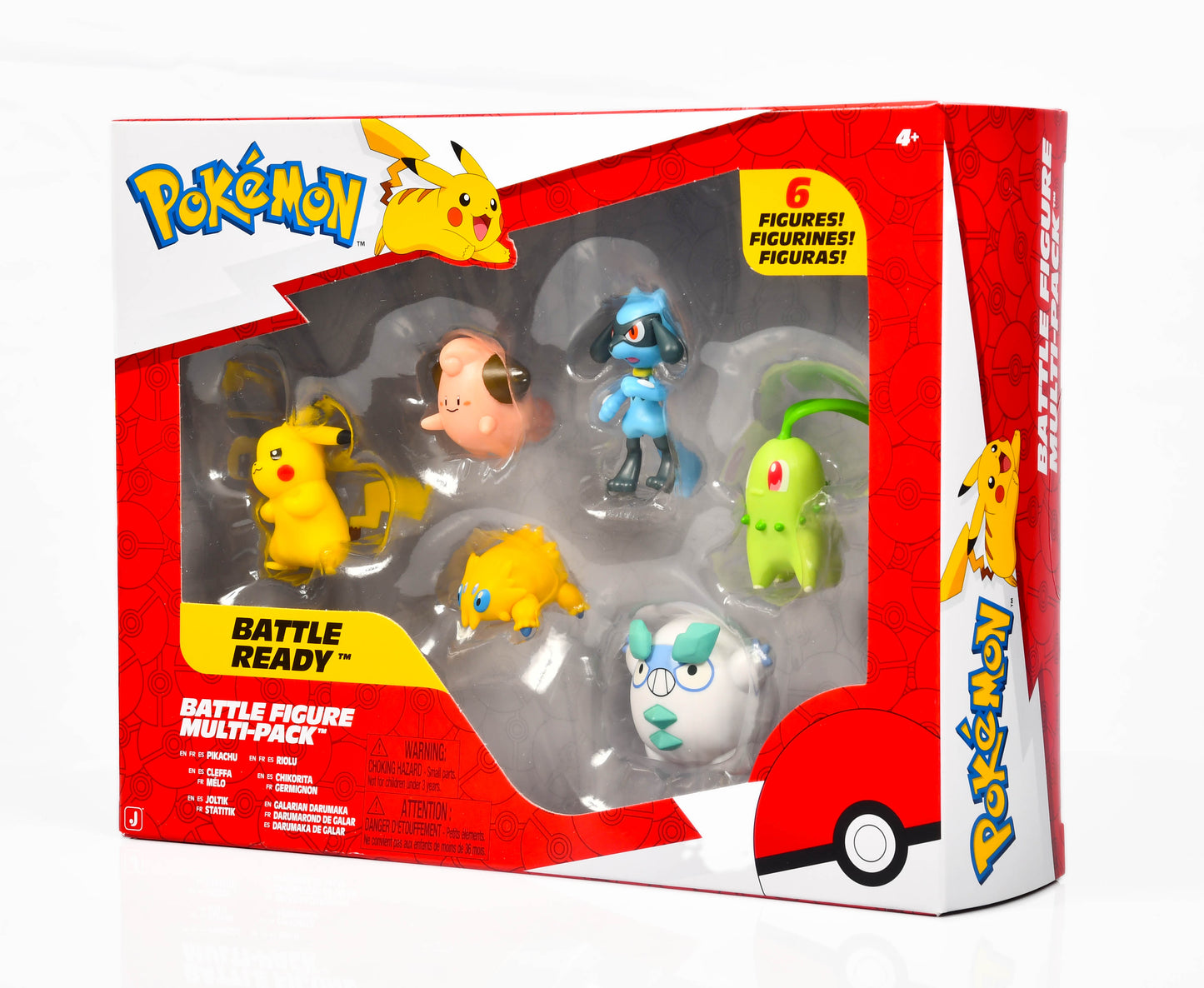 Pokémon Battle Figure 6 Pack - Features 2-Inch Pikachu, Joltik, Galarian Darumaka, Riolu, Chikorita and Cleffa Battle Figures