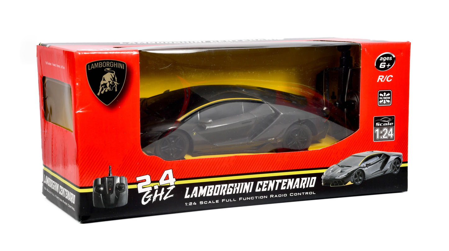 Braha Lamborghini Centenario Black /Yellow 1:24 Remote Control Car Officially Licensed