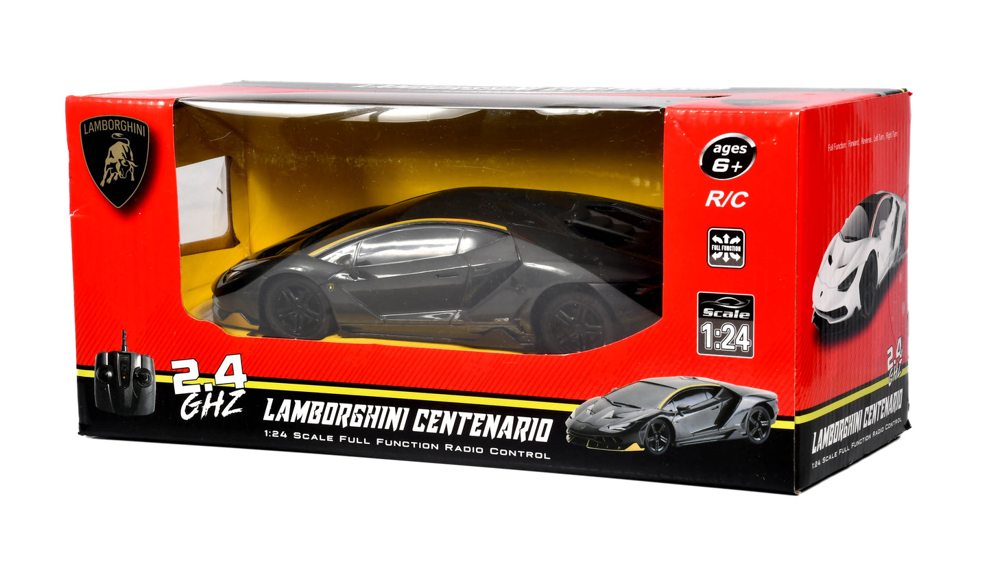 Braha Lamborghini Centenario Black /Yellow 1:24 Remote Control Car Officially Licensed