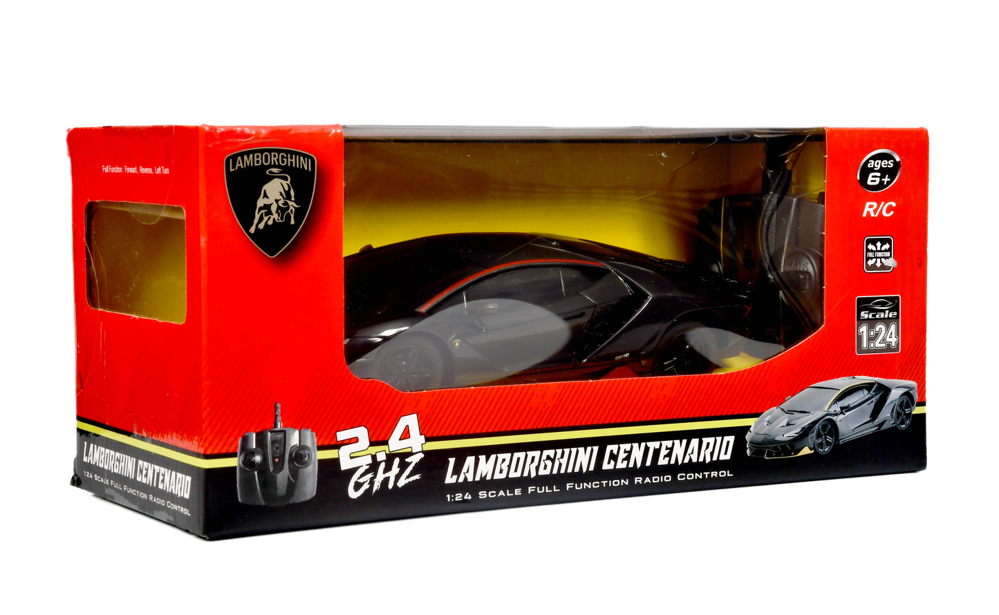 Braha Lamborghini Centenario Black / Red 1:24 Remote Control Car Officially Licensed
