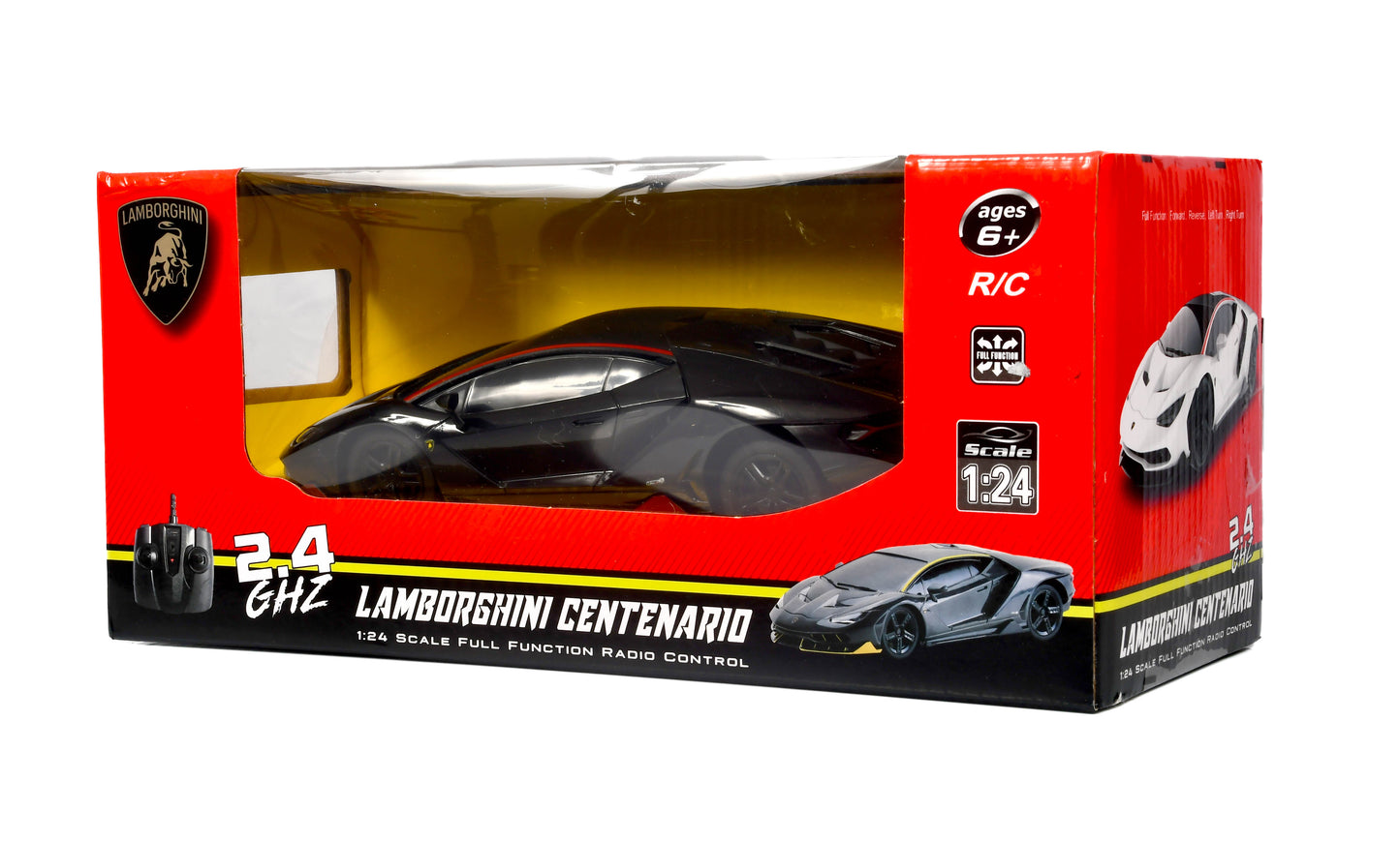 Braha Lamborghini Centenario Black / Red 1:24 Remote Control Car Officially Licensed