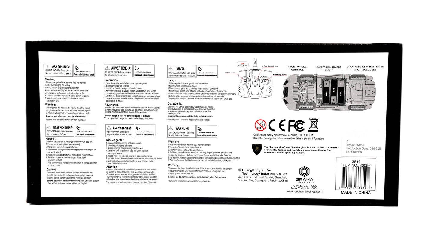 Braha Lamborghini Centenario Black /Yellow 1:24 Remote Control Car Officially Licensed