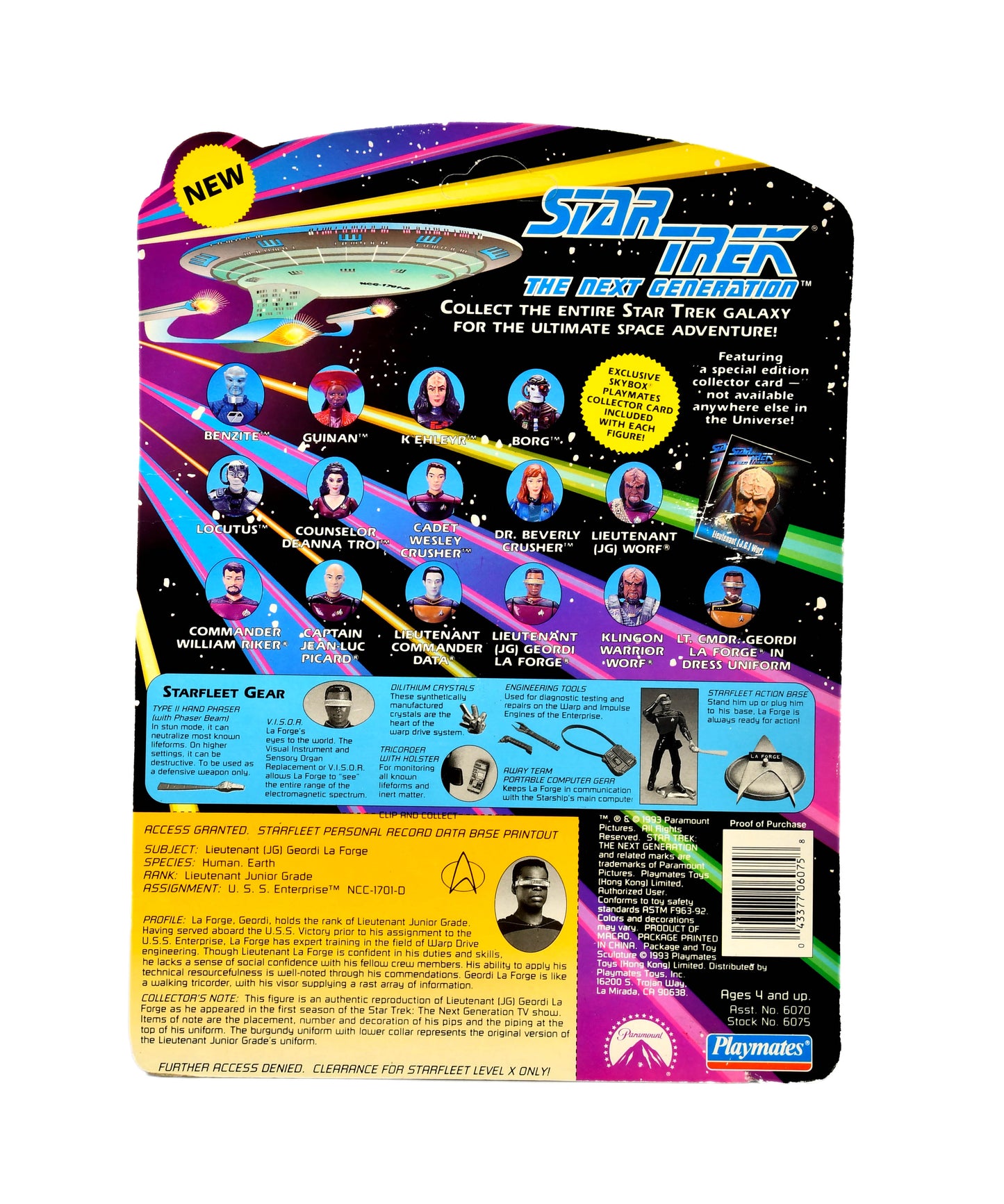 Playmates Star Trek Next Gen Lieutenant (JG) Geordi LA Forge Action Figure