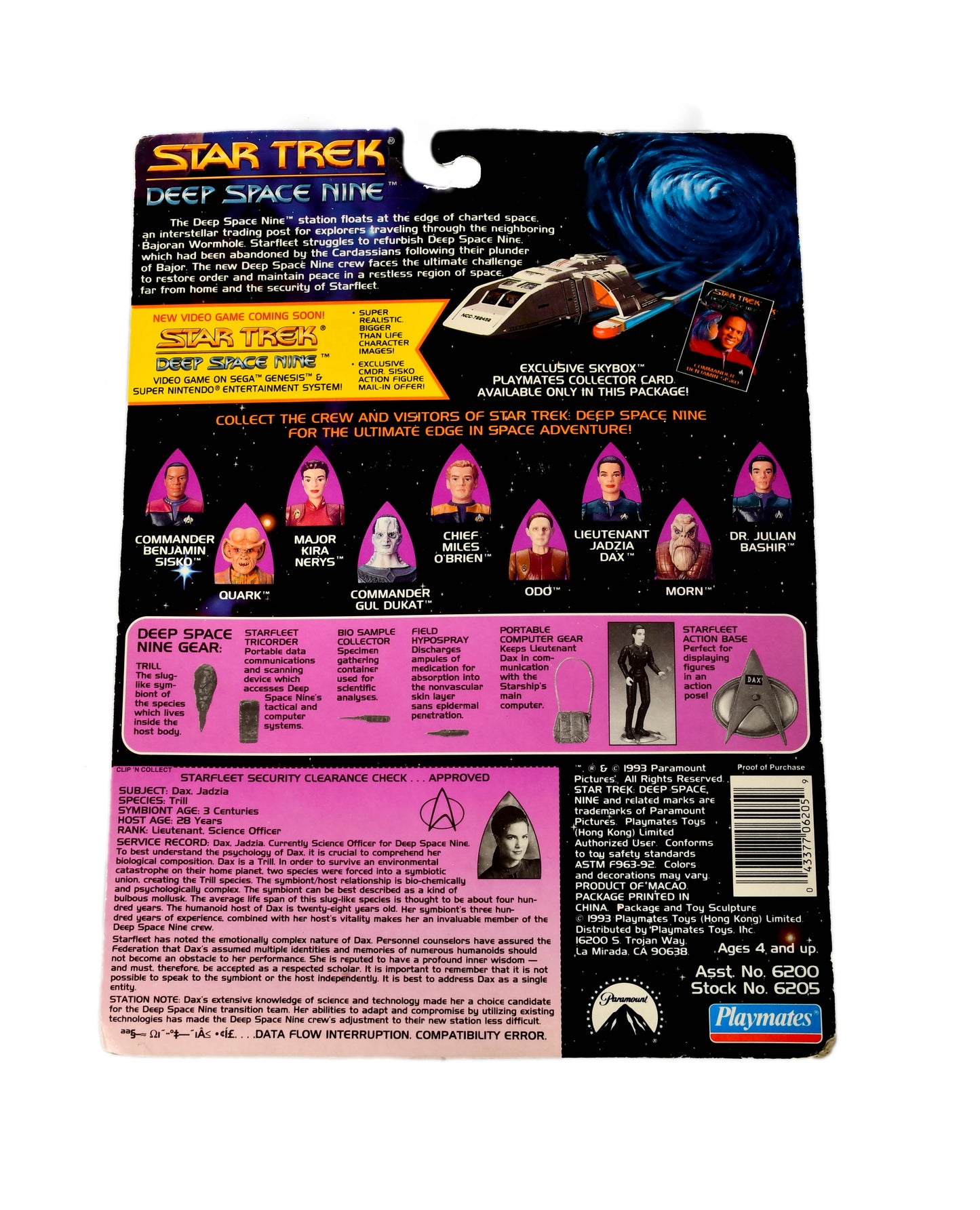 NOS Star Trek Deep Space Nine Lieutenant Jadzia Dax Action Figure Playmates 1993