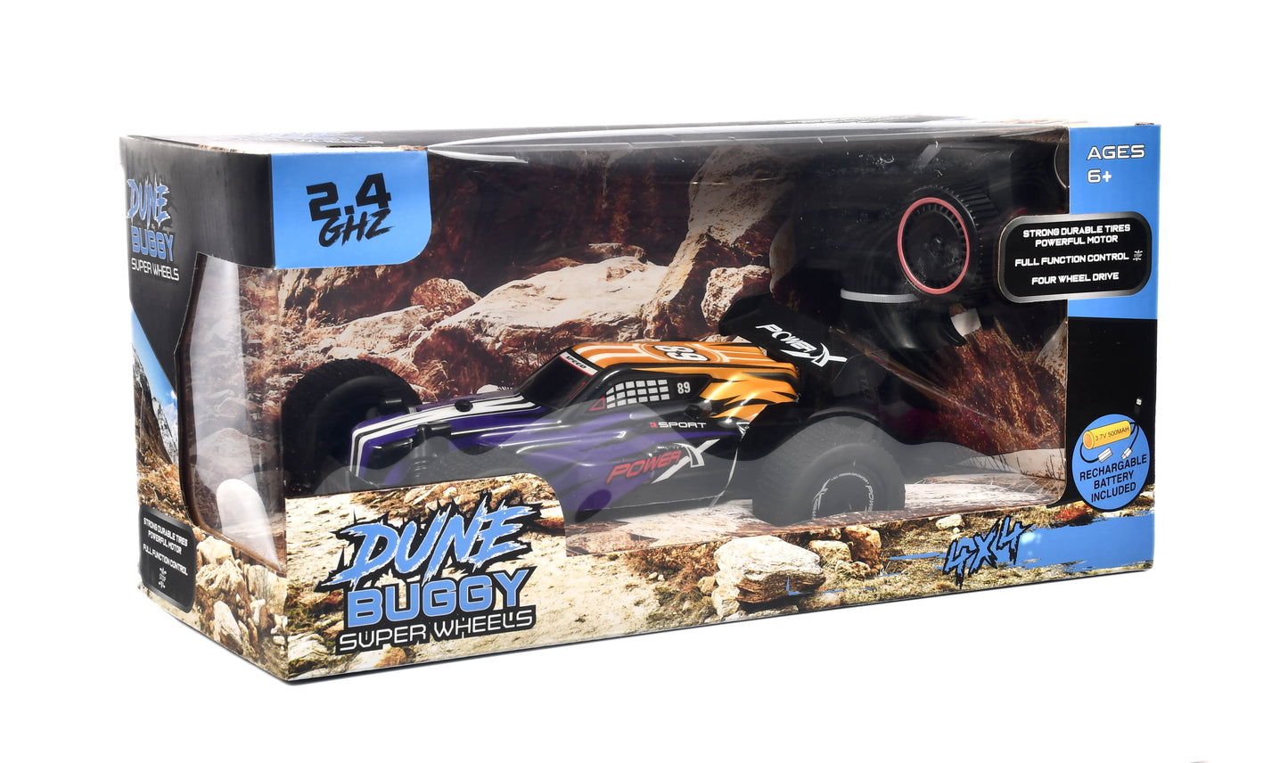 Power X Electric RC 4x4 Dune Buggy 1/18 (2.4GHZ) 3.7V 500MAH Battery