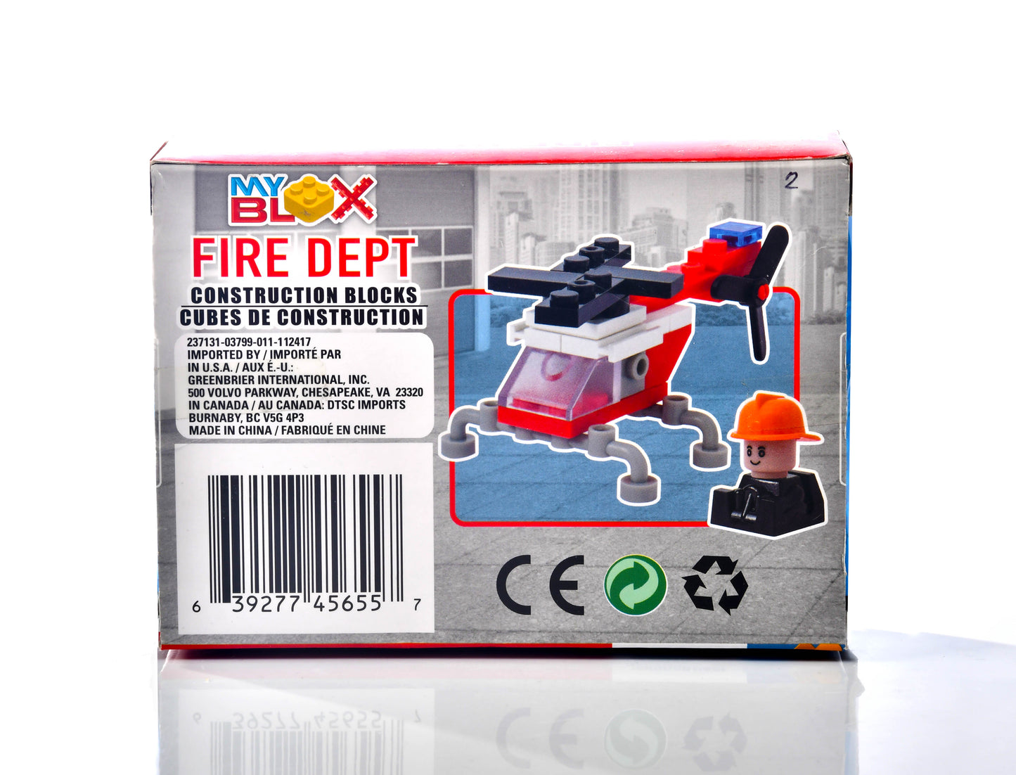 My Blox Building Fire Dept. Helicopter 5 Pieces Toy Gift