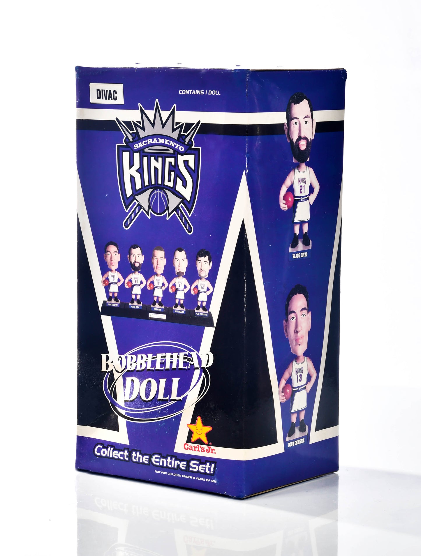Sacramento Kings Vlade Divac Bobblehead Carl's Jr Promo NBA Basketball #21 Box