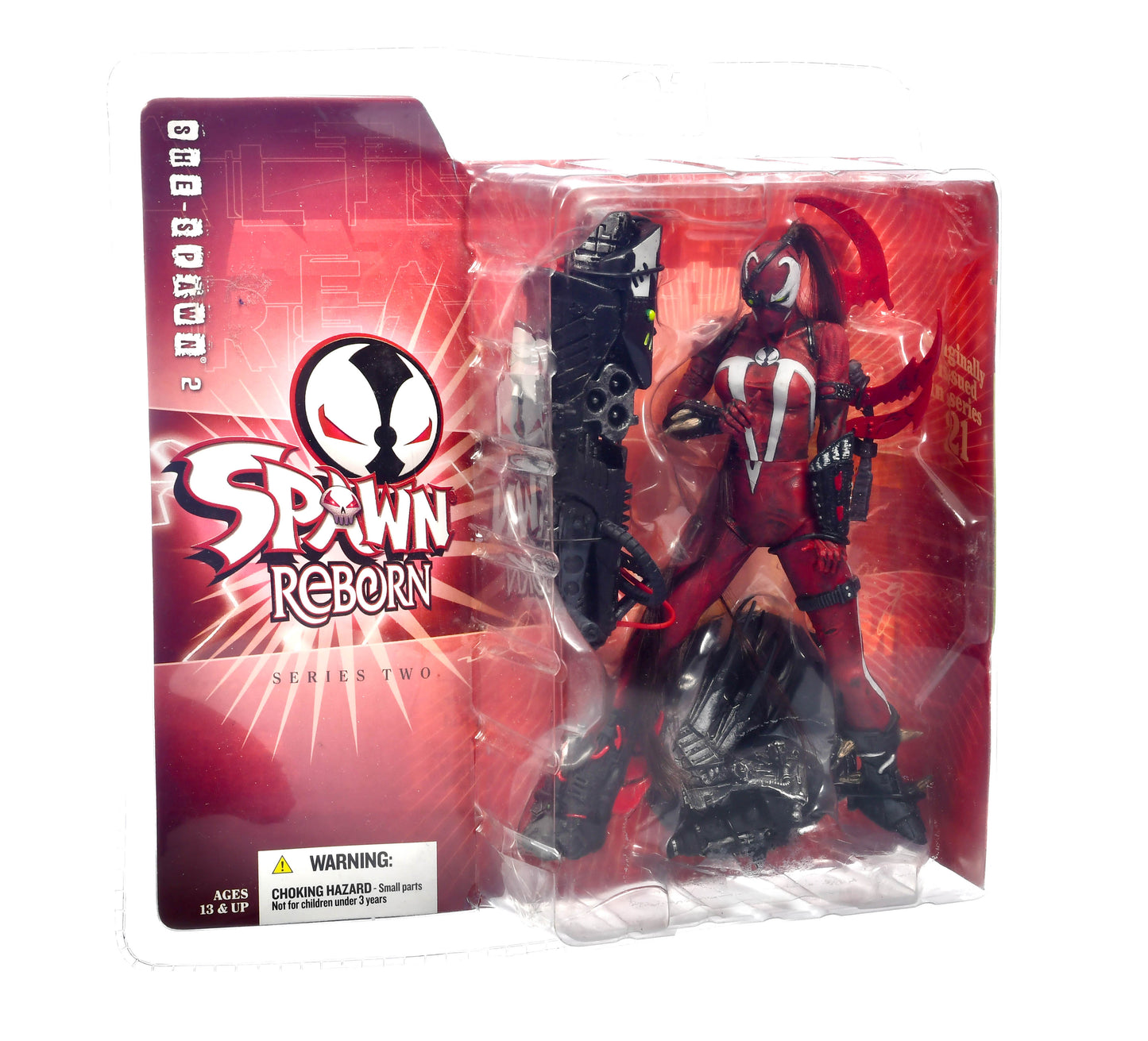 MCFARLANE TOYS SPAWN REBORN SERIES 2 SHE SPAWN 2 RED SUIT 2004 AGES 13 & UP .