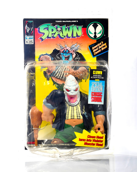 1994 McFarlane Toys Spawn Clown Series 1 Action Figure Comic Book Hamburger Head