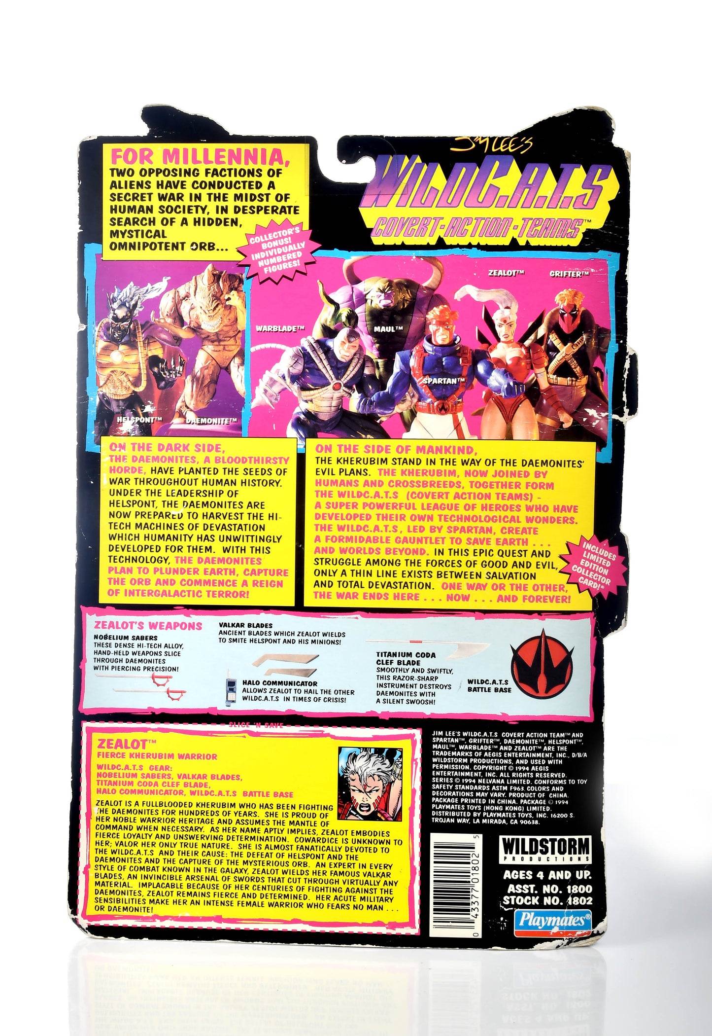 Vintage 1994 Playmates WildC.A.T.S Zealot Action Figure Image Comics Sealed NIB